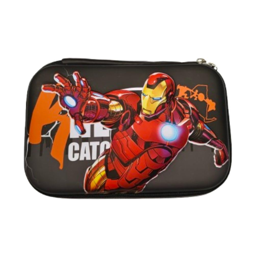 Kshavi 3D Hardbound Pencil Pouch, Smiggle Pouch Large Capacity Multi-Compartment Stationery Box, Cosmetic Pouch Bag Waterproof Stationery Zipper Protective Pen Holder for Girls, Boys (J)