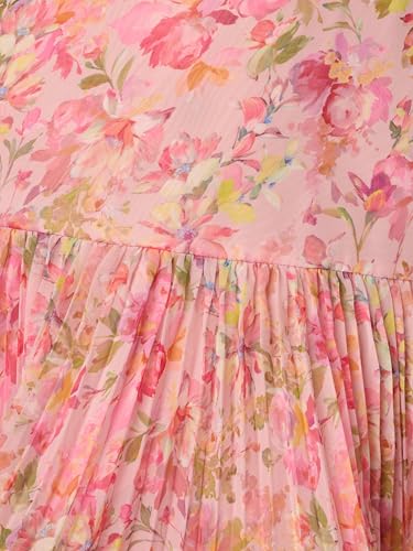 Image of Adrianna Papell Women's Strapless Organza Mini Dress - Short Drop Waist Dress with Dainty Florals & Pleated Flounce Skirt