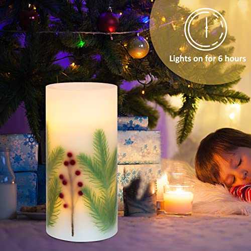 Petristrike Christmas Flameless Candles, Holiday Led Pillar Candles With Remote & Timer, Battery Operated Flickering Candles For Christmas Decorations #TOP2