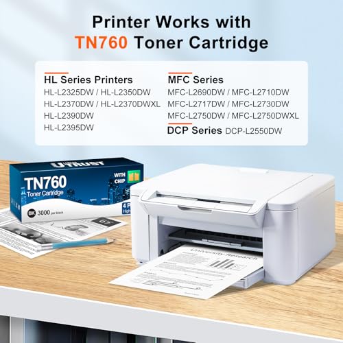 Image of UTRUST Compatible TN760 Toner Replaced for TN 760 Brother Toner Cartridge