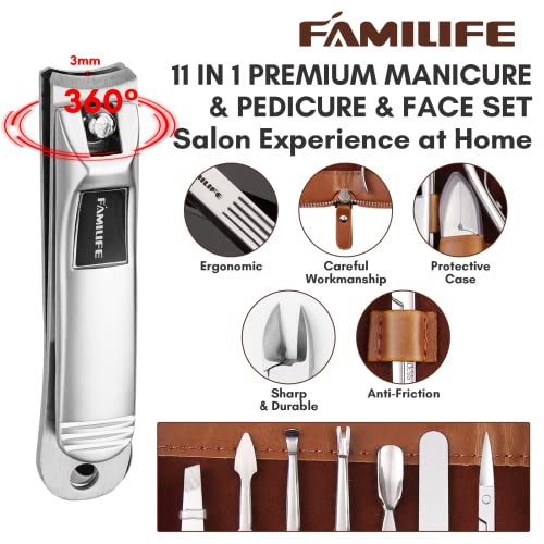 image for Manicure Set, FAMILIFE Professional Manicure Kit Nail Clippers Set 11 