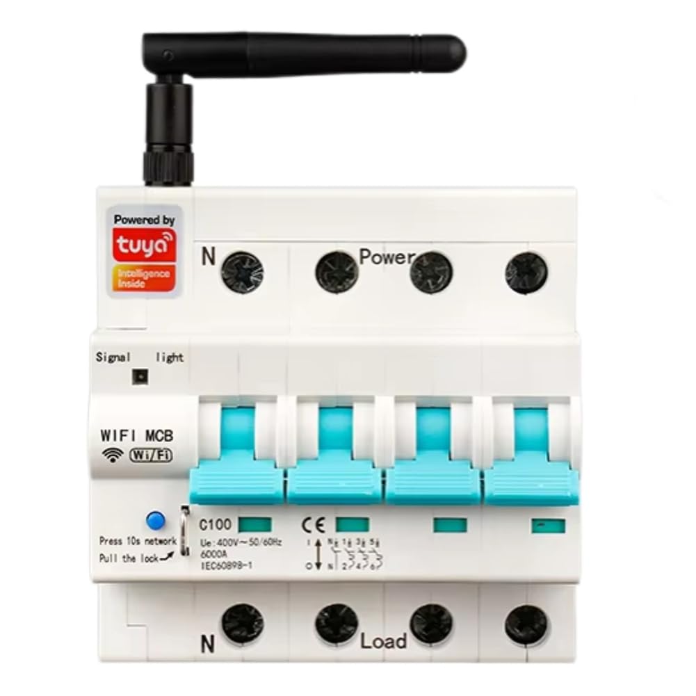 Interrupteur Smart Life automatique 100A 4P avec coupure automatique et minuterie rail DIN