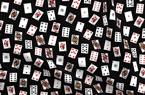 Spoonflower Scattered Playing Cards fabric