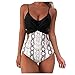 Dingdandanduo Set Bikini Mid Rise Bikini Nero Top Halter Sevenseasswimwear Bikini A Fascia Plus Size Bikini Posato Cute Costuti da Bagno Petite per Donne Costume da Bagno 3 Pezzi per Le Donne
