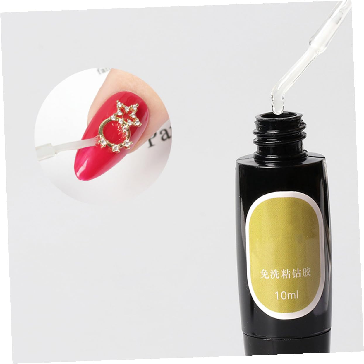 Healeved 3sets Colla Per Nail Art Con Penna Adesiva Per Strass e Gel Riempitivo Unghie Decorate Facili e Sicure Per Manicure e Decorazioni Unghie