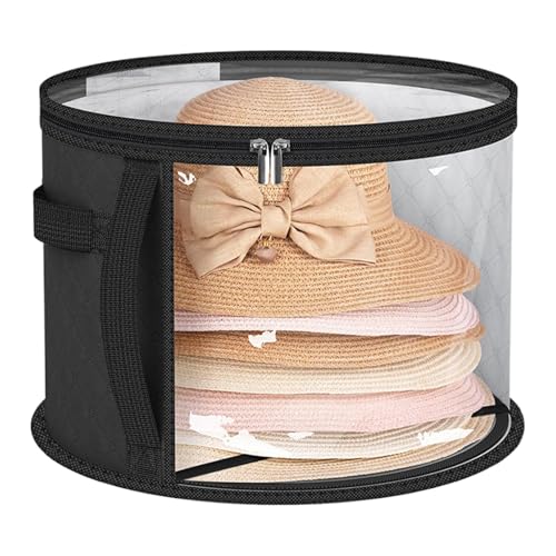 Caja para guardar sombreros - Cubo para guardar sombreros, Bolsa para guardar sombreros de playa | Bolsa de almacenamiento transparente de gran tamaño para sombreros para mujer, puede contener caja de