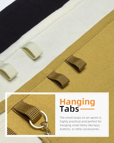 image for Shelvestar Canvas Work Waist Apron with 3 Pocket, Washable Tool Utilit