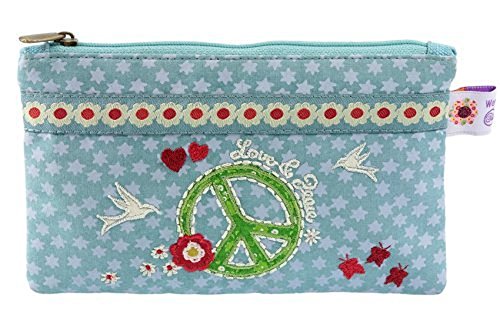 Preisvergleich Produktbild Wendekreis Geldbörse Kosmetiktasche Stofftäschchen Love & Peace