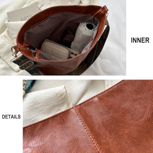 Image of Women's Hobo Shoulder Bag with Adjustable Decorative Strap, Large Capacity Satchel Shoulder Bag