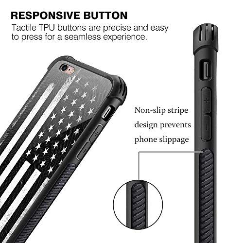 Carloca Iphone 6S Plus Case,Iphone 6 Plus Cases For Boys Men,Black Retro American Flag Pattern Design Shockproof Anti-Scratch Case For Apple Iphone 6/6S Plus Retro Flag #TOP4