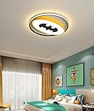 CYMYT LED White Children's Room Ceiling Light, Dimmable 3 Colors, Modern Batman Design, Round Creative Decorative Chandelier, 50CM