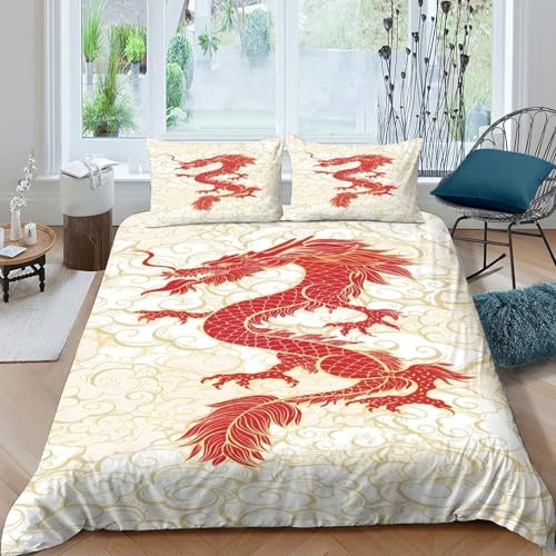 Housse de couette dragon impression 3D de qualité durable 140x200