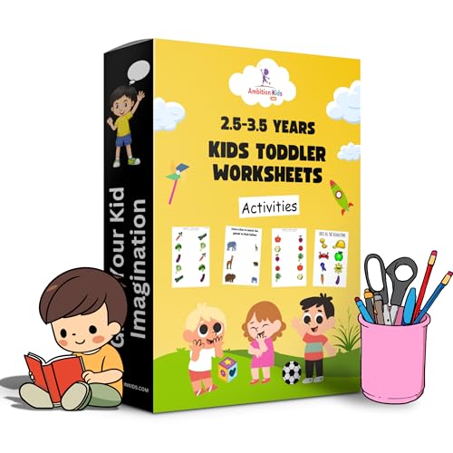 Image of AmbitionKids - Preschool (2.5 - 3.5 yr) Toddler Worksheets - 90 Pages of Fun Activities to Build Early Writing, Math, and Cognitive Skills