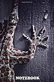  Notebook: Monochrome Close Up Photography Of Reptile Gecko Textur , Journal for Writing, College Ruled Size 6\" x 9\", 110 Pages