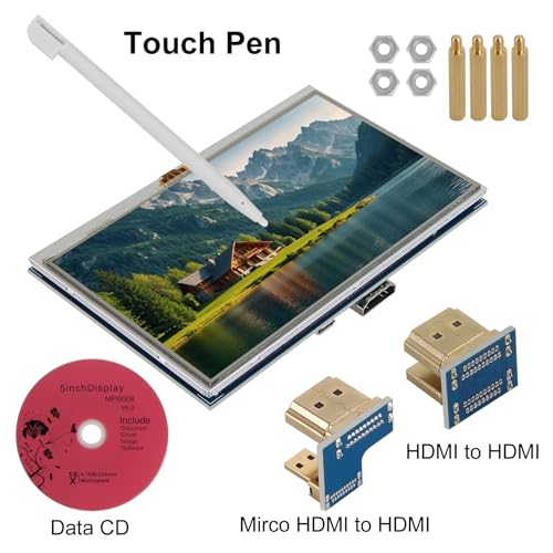Image of 5-Inch Resistive Touch Screen TFT LCD Display 800x480 HD Resolution Compatible with Raspberry Pi 5 /4 /3 /2B /Zero Banana Pi Jetson Nano Windows 11 /10 /8 /7
