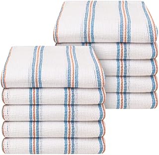 byrewood Dish Cloths Lint Free Cloth, Dish Cloth for Washing Up 100% Cotton Antibacterial Absorbent Tea Towels, Regency Cleaning Hygiene Dishcloths Kitchen White Towels Set Pack of 10 Cloths
