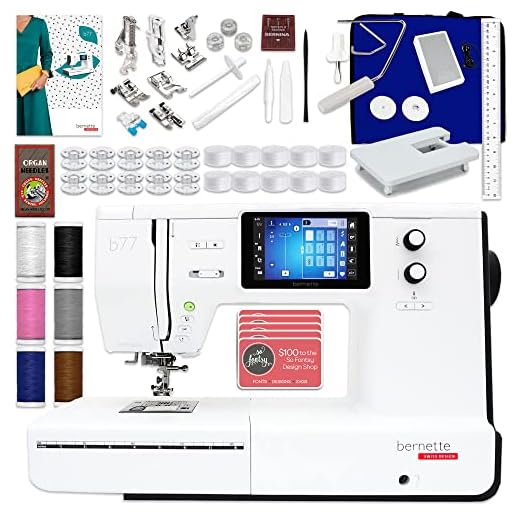 Bernette B77 Deco Sewing & Quilting Machine with Deluxe Embroidery Bundle