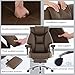EXCEBET Big and Tall Office Chair with Footrest, PU Leather High Back Executive Office Chair 400lbs, Ergonomic Computer Chairs Lumbar Support for Heavy People (Brown)