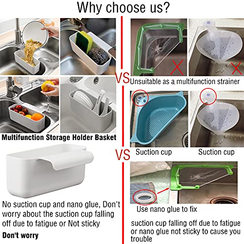 Colador para fregadero de cocina tipo cesta plástico blanco miniatura 2