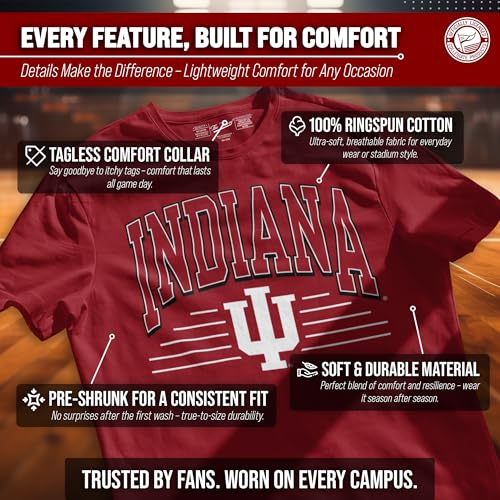 Indiana Hoosiers NCAA Overtime Classics Unisex T-Shirt Cardinal by Campus Colors - Used condition - Image 3