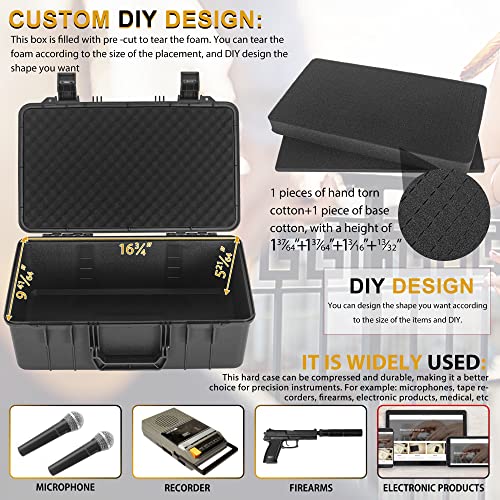 ITHWIU Protective Hard Case Shockproof Water-resistant with Customized DIY Foam fit for Camera, etc,17.3 X 11.5 X 6.5-Inch by ITHWIU - Image 4