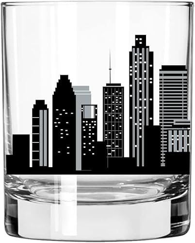Vista 99 de Toasted Tales - Vaso de whisky Denver Skyline Cityscapes Regalo para gente de Denver City Vasos de ciudad urbana Old Fashioned Rocks Regalo
