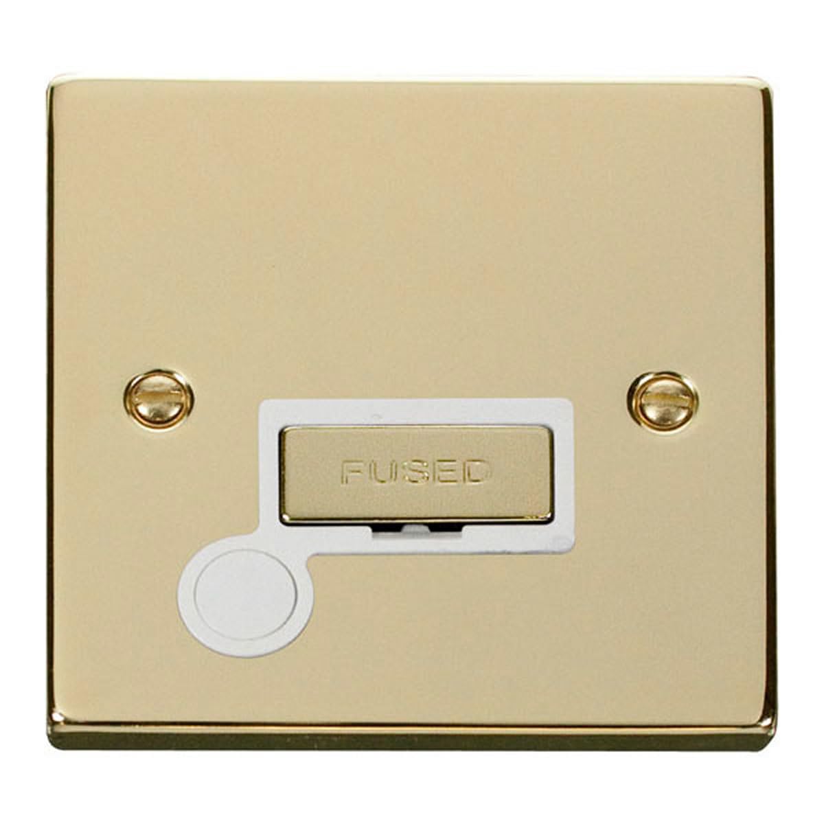 Click Polished Brass 13A Fused Ingot Connection Unit With Flex