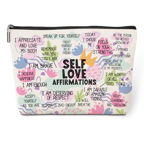 jeilink Daily Affirmations Makeup Bag Nurse Accessories for Work Nurse Gifts Nursing Student Essentials Inspirational Female RN Nurse Coworker Birthday Friendship Nurse Day Travel Toiletry Bag