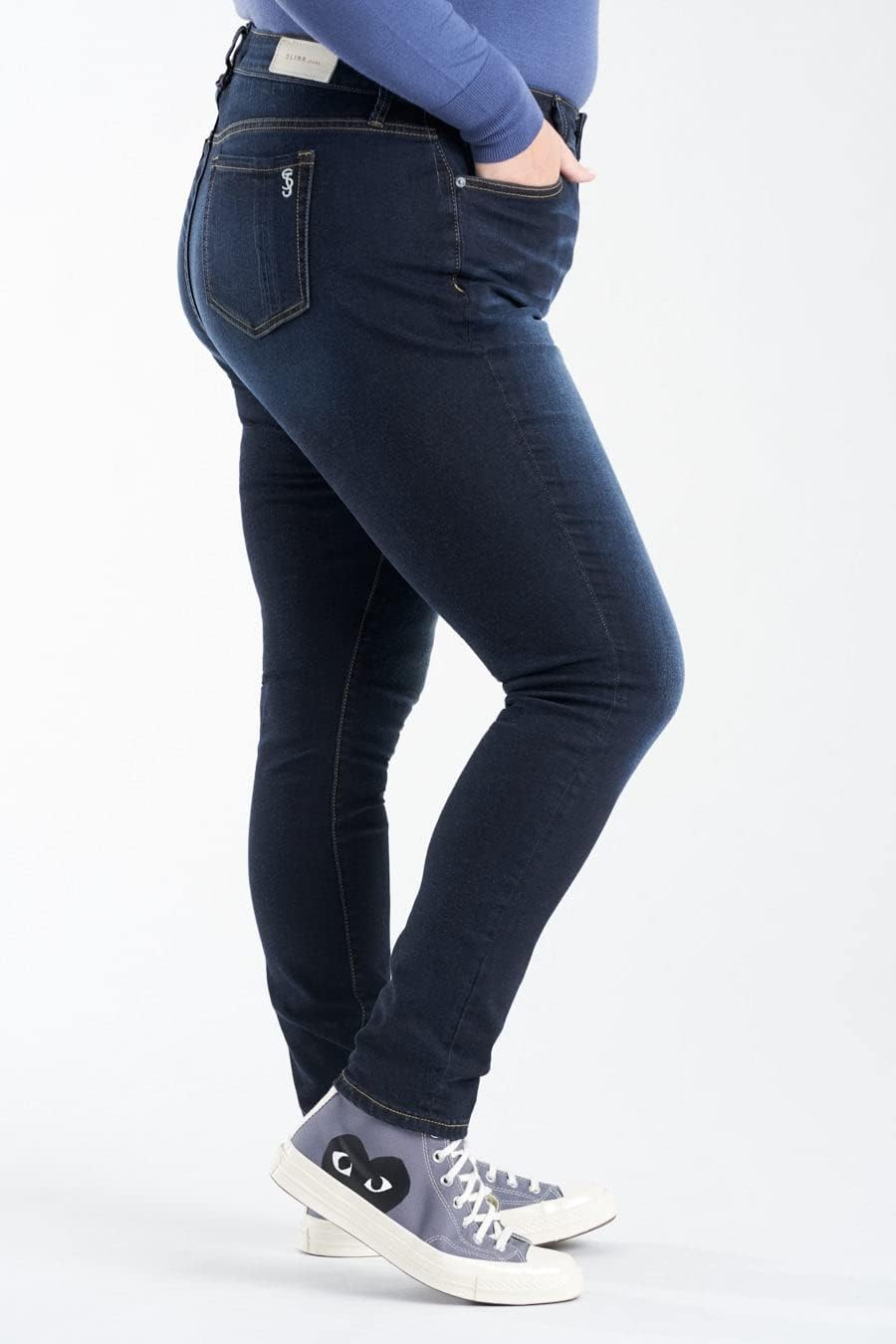 Slink - Premium Women's Plus Size Stretch High Rise Skinny Jeans (Indigo)