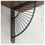 2pcs Staffe per Mensole Dorate, Reggimensola Fisse a Parete, Supporti Decorative Galleggianti, Supporto per Mensola a Parete per Mensole/consolle, 25 Cm/10 Pollici,Black-15cm/5.9in