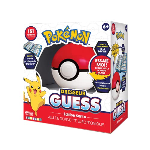 Pokemon Dresseur Guess - Édition Kanto (FR) - Jeux Interactifs - Quiz/Connaissance - Jeu Vocal Pokémon avec Sons et Lumières - Âges 6+ - 1 Joueur - Moins de 15 Minutes - Créé par Zanzoon