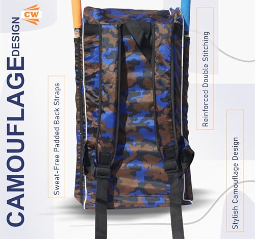 Bolsa de críquet CW doble compartimento macuto camuflaje para bates de críquet 2