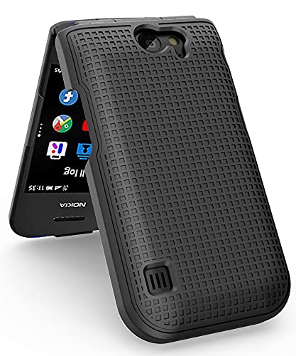 Case For Nokia 2720 V Flip Phone, Nakedcellphone [Black] Protective Snap-On Hard Shell Cover [Grid Texture] For Verizon Ta-1295, 2720V #TOP4