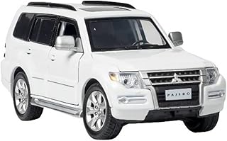 Voiture Miniature 1 32 pour Mitsubishi Pajero V97 Alliage Simulation Modèle De Véhicule Tout-Terrain Retirer La Musique Répliques Miniatures(White)