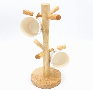 Bamboo Mug Holder Tree Stand, Countertop Holder for Coffee Cups