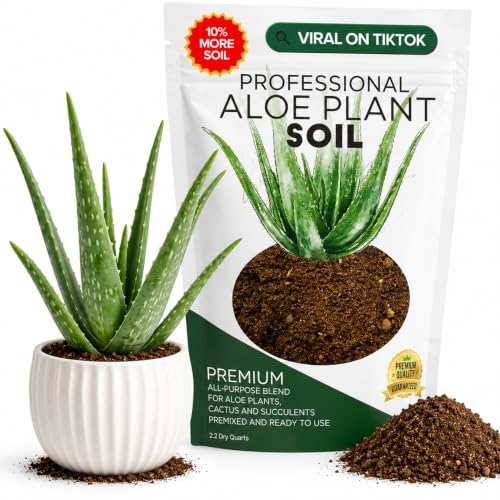 Professional Aloe Plant Soil Mix Large 2.2 Quarts Ready to Use, Premium Potting Soil for Aloe Vera...