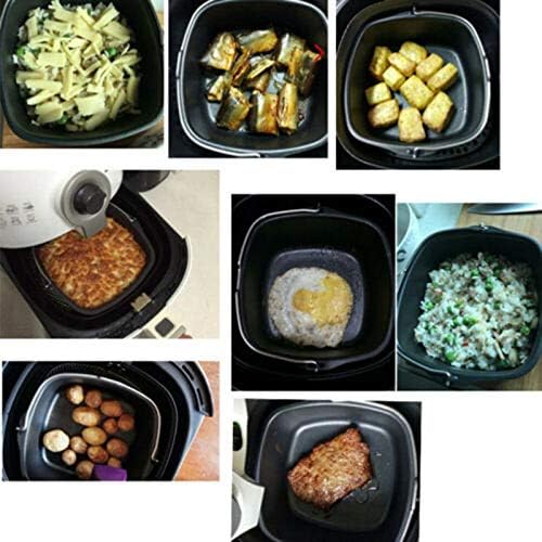 POSTEGE Air Fryer Accessories for Philips HD9925 HD9232 HD9233 HD9220 HD9627 HD9621 Cake baking basket Barrel Pizza Pan Black Round 174x164x70mm