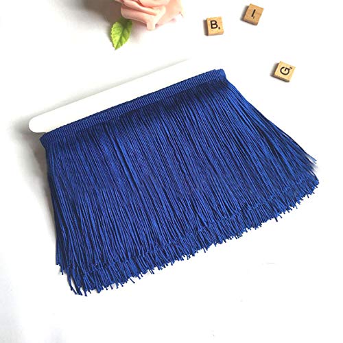 Yalulu 10 Meters 10 Wide Lace Fringe Trim Tassel Fringe Trimming for DIY Latin Dress Stage Clothes Accessories Lace Ribbon (Blue) - Image 2