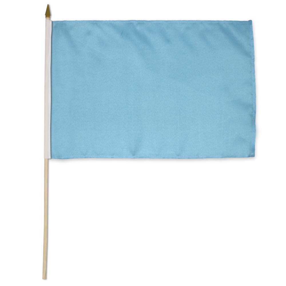 Flags Importer STI-LIGHTBLUE Dozen 12x18” Stick Flags, Multicolor