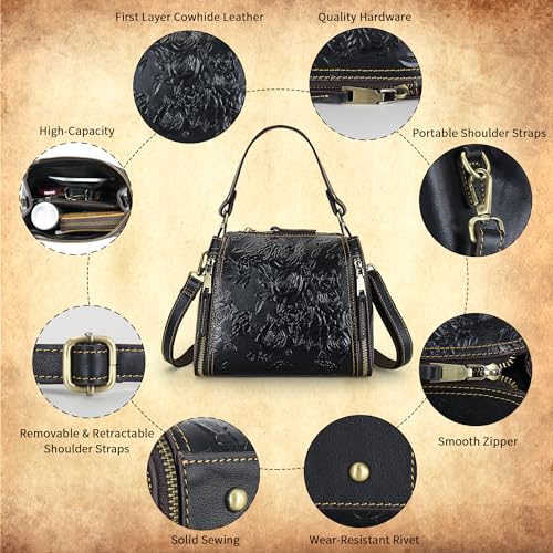 Image of LETEULO Crossbody Bag for Women Top Handle Tote Purses Vintage Satchels Handbag