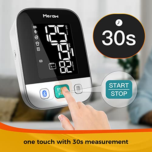 Meraw Bluetooth Blood Pressure Machine, 2023 Upgrade High Accuracy Blood Pressure Cuff Arm 8.7-16.5' With Irregular Heartbeat Monitoring, Unlimited Memories In App, 4 Aaa Batteries Included #TOP5