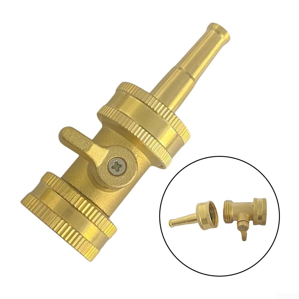 Hourleey 2 Pezzi Ugello Spruzzatore A Jet In Ottone Per Tubo Da Giardino &ndash; Resistente E Color Oro &ndash; 2 Pack
