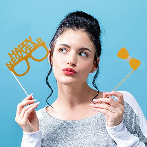 Conjunto de acessórios para cabine de fotos de ano novo 2021 da PretyzOOM para fotos de véspera de A