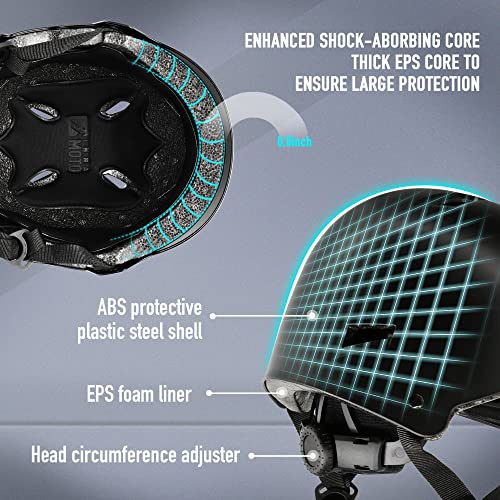 image for INNAMOTO Certified Bike Skateboard Helmet - 2 Thickness Removable Line