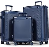 CONCEPTION CONFORTABLE : notre ensemble de valises 3 pièces coque rigide avec roulettes pivotantes à 360° pour une conduite facile et une poignée télescopique réglable pour un maximum de confort assure une expérience de voyage améliorée, ce qui en fait votre compagnon fiable lors de chaque voyage.