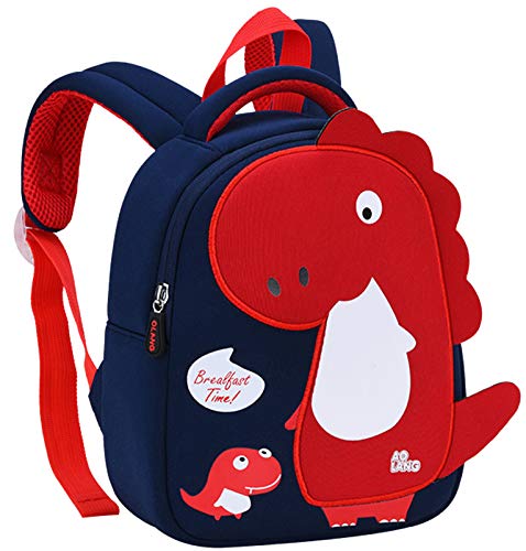 Happy Cherry Sacs à dos Mignons Enfant Sacs d'école Fille Garçon Motif Dinosaure Cartable Bébé Bande Dessinée Sacs à dos Maternelle Bleu 1-3 ans