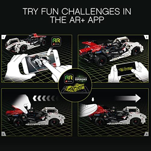 LEGO 42137 Technic Formula E Porsche 99X Electric, Pull Back Toy Racing Car Model Building Kit with Immersive AR App Play, Xmas Gifts for Boys & Girls