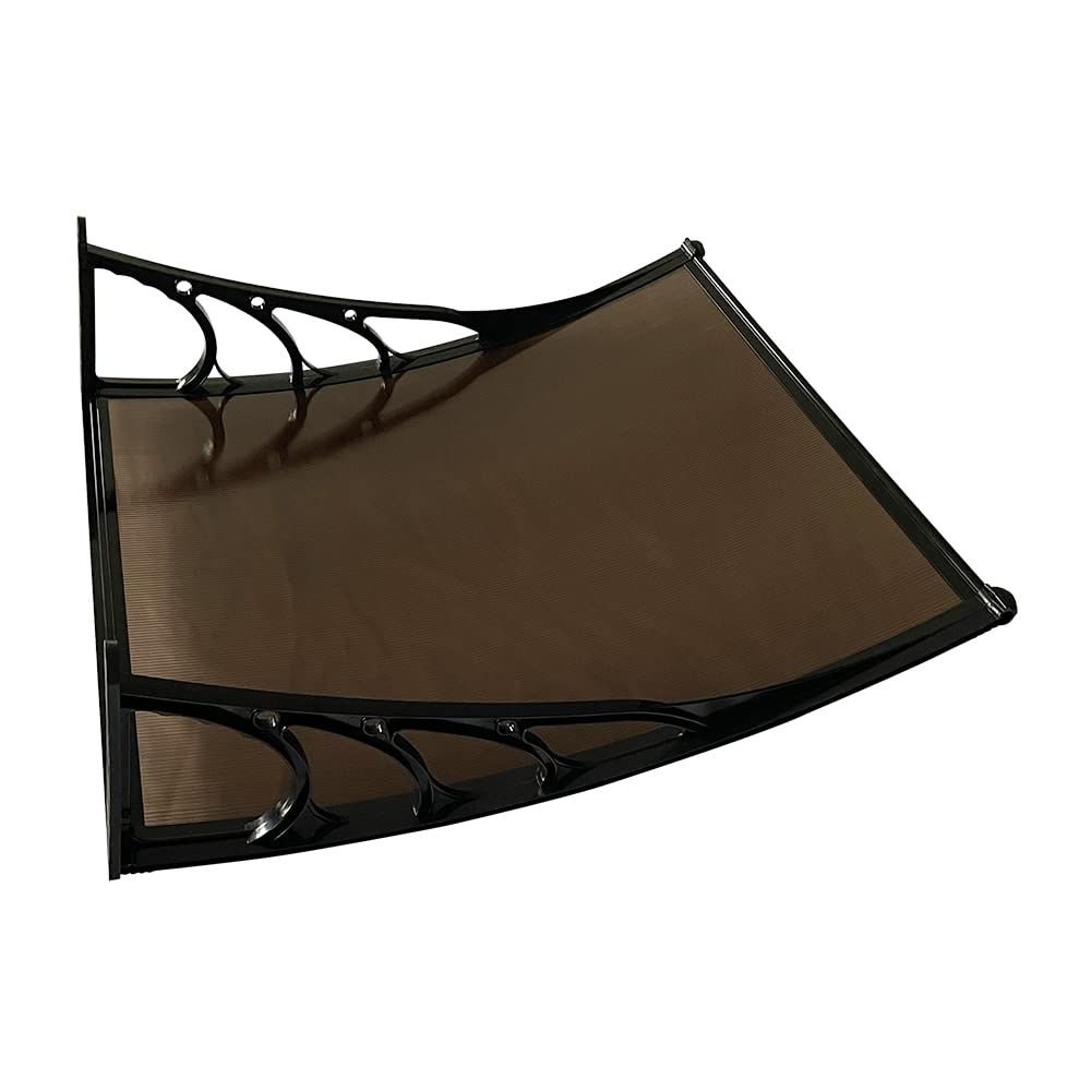 Window Treatments Door Canopy Awning Shelter Roof Front Back Porch Outdoor Shade Canopies (82X100CM, Brown)