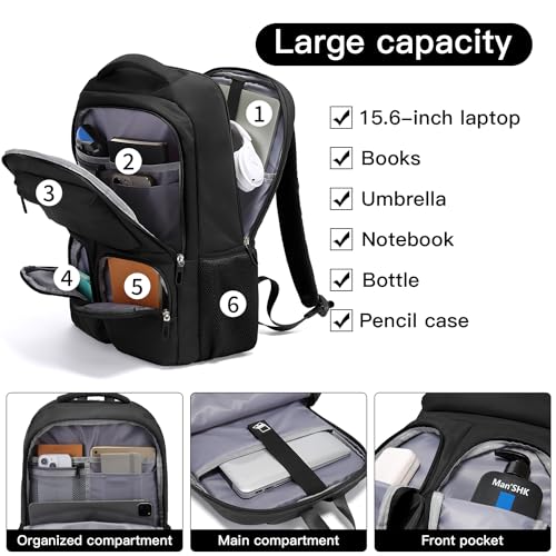 FUTURE AESTHETICS Travel Backpack for Women、men, College Backpack Bag, Hiking Backpack,Waterproof Carry On Backpack Business Backpack(black)2