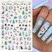8Sheets Christmas Nail Stickers - 3D Snowflake & Snowflakes Santa Claus Elk Buffalo Plaid Nail Design Holiday Decals